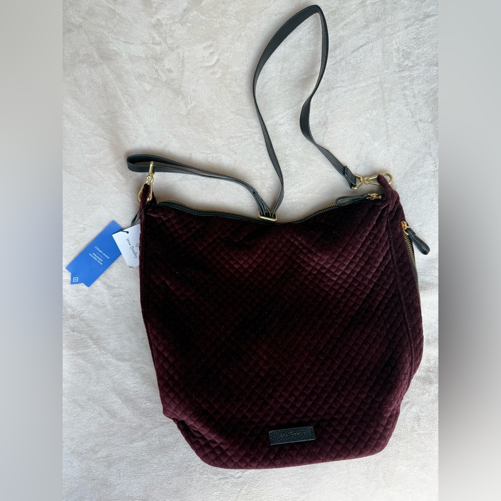 Vera Bradley Carson Hobo Bag/Crossbody in Chocolate Raisin